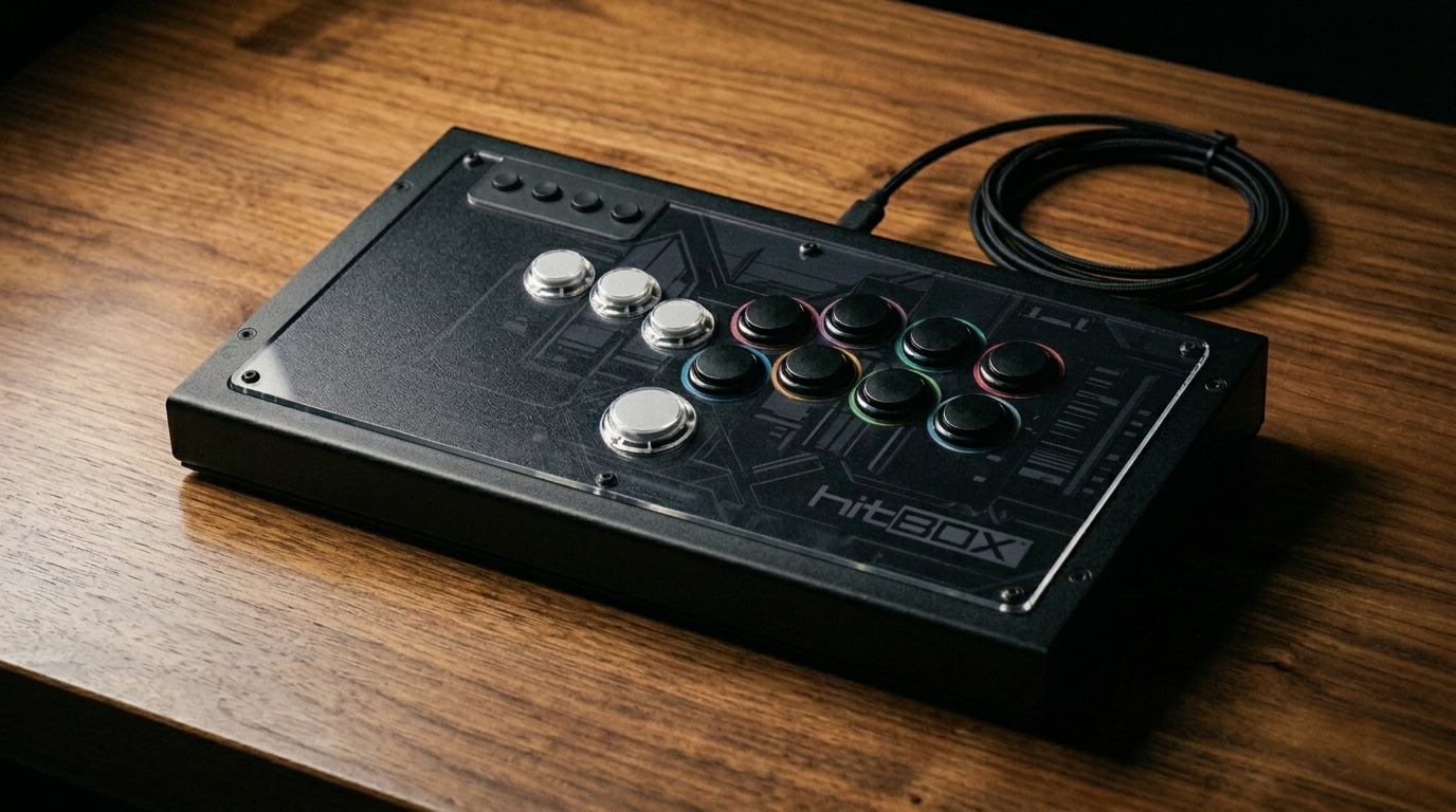 Arcade stick, game controller, and leverless controller side by side